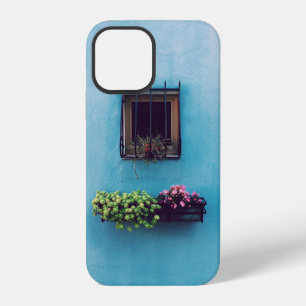 WINDOW WITH FRAME ABOVE GREEN AND PINK PETALED FLO iPhone 12 CASE
