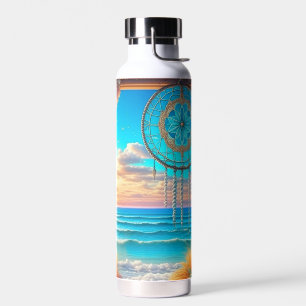 Window with Suncatcher Overlooking the Ocean Water Bottle