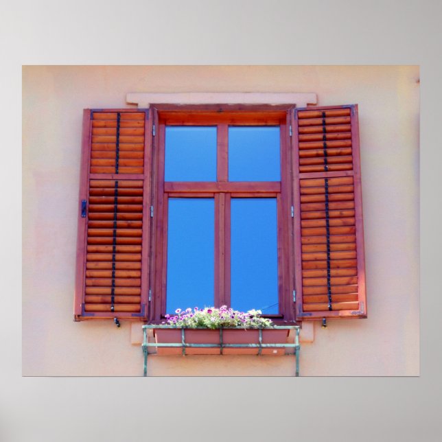 Window With Wooden Shutters Poster (Front)