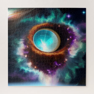 Window wormhole into 9th dimension in outer space jigsaw puzzle