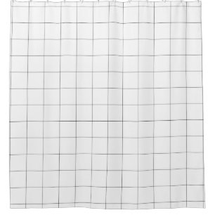 Windowpane Check Grid (black/white) Shower Curtain