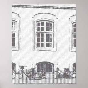 Windows and Bicycles in Denmark Wall Art Poster