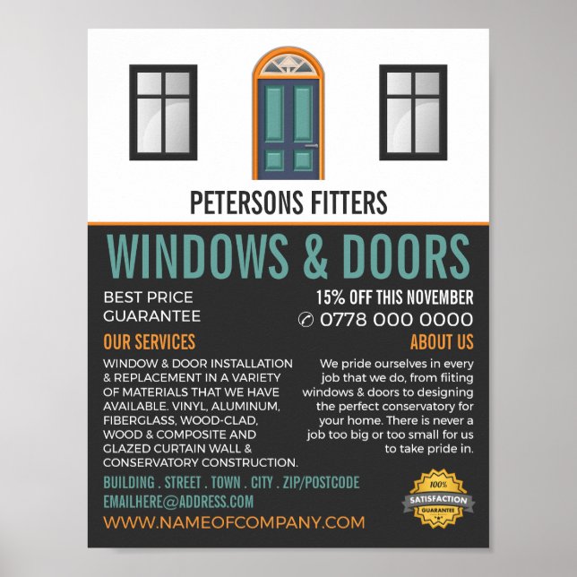 Windows & Doors, Window & Door Fitter Company Poster (Front)