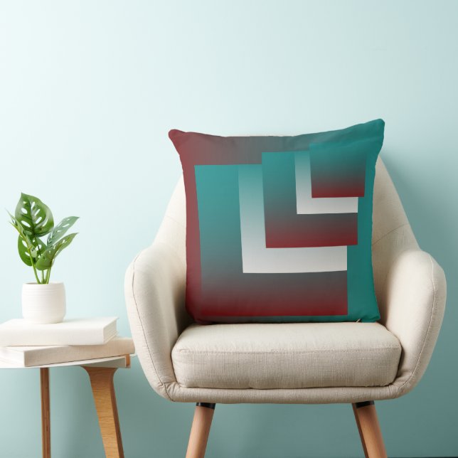 Windows in teal burgundy white cushion (Chair)