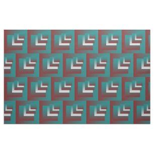 Windows in teal burgundy white fabric