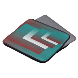 Windows in teal burgundy white laptop sleeve