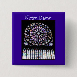 Windows of Notre Dame 15 Cm Square Badge