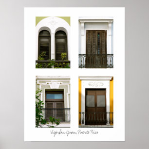 Windows Of Old San Juan, Puerto Rico Poster