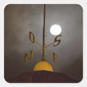 Windrose atop the Lighthouse on Cerro Santa Square Sticker