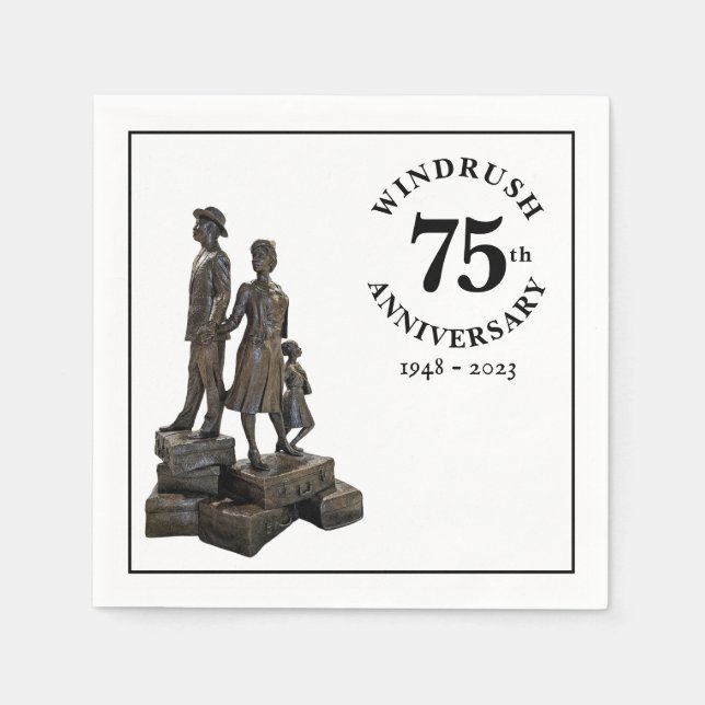 Windrush 75th Anniversary Statue Paper Napkin (Front)