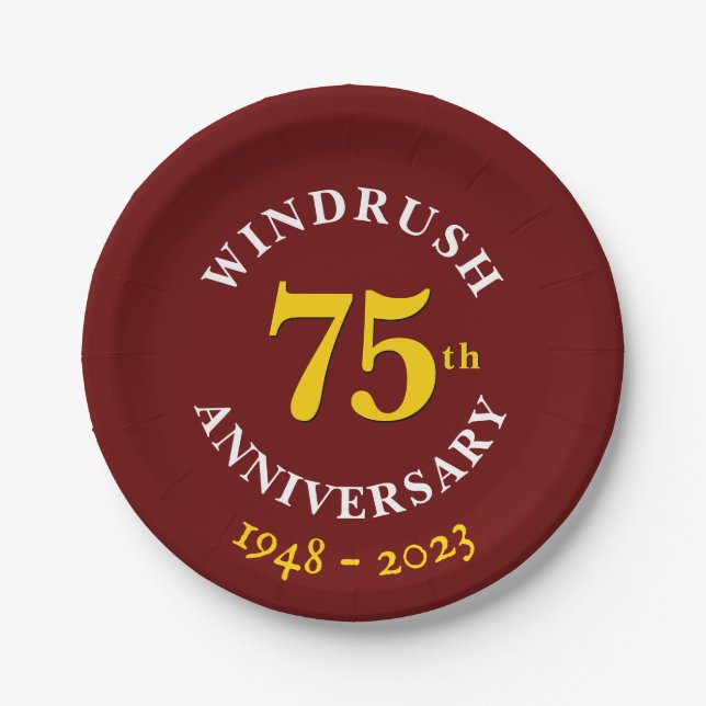 Windrush Generation 75th Anniversary Paper Plate (Front)