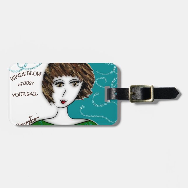 WINDS BLOW  - ADJUST YOUR SAILS LUGGAGE TAG (Front Horizontal)