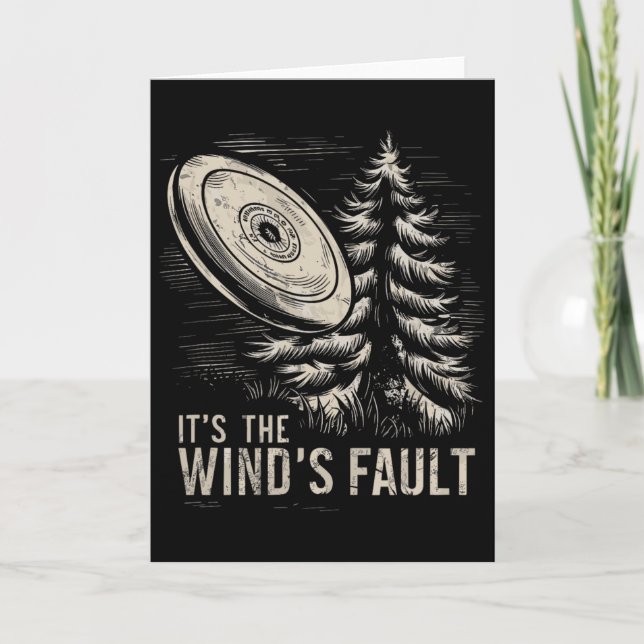 Winds Fault, Funny Vintage Disc Golf _1  Card (Front)