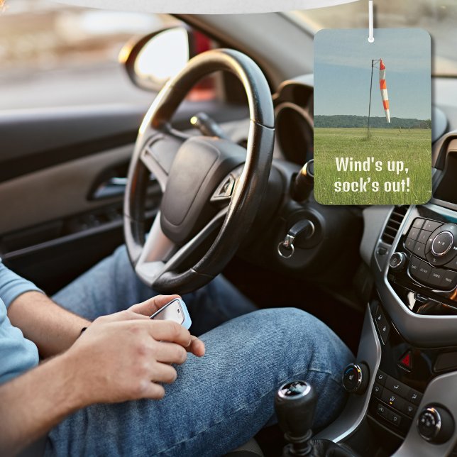 Wind's up,sock’s out, Photo, Funny, Aviation,Cool Car Air Freshener (Creator Uploaded)