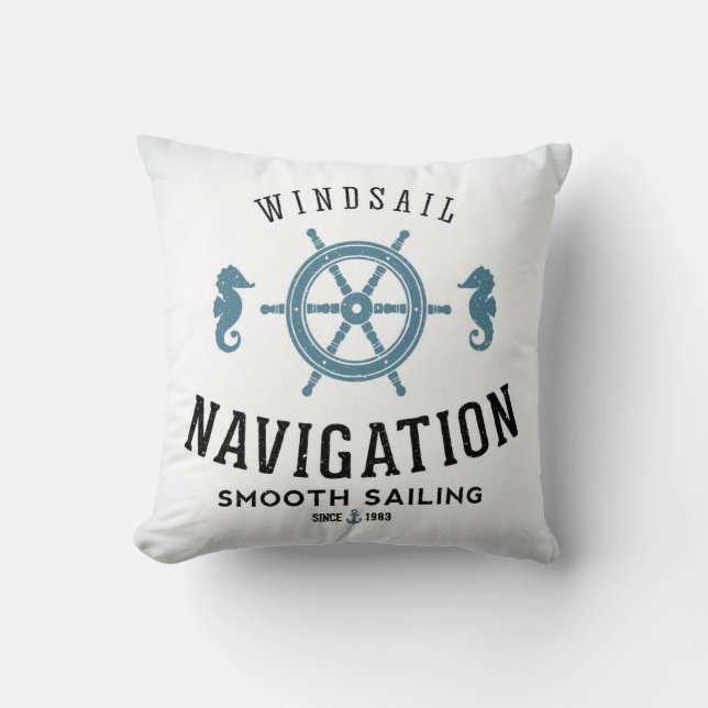 Windsail Navigation Poster Cushion (Front)