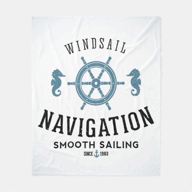 Windsail Navigation Poster Fleece Blanket (Front)