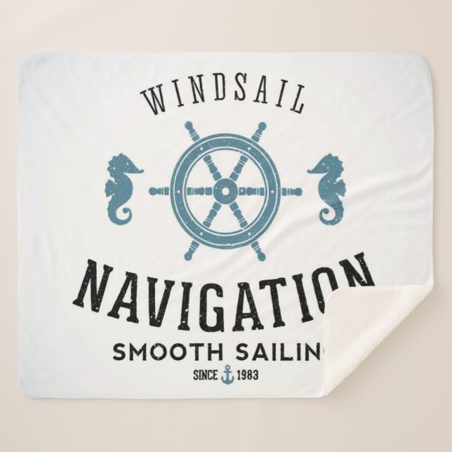 Windsail Navigation Poster Sherpa Blanket (Front (Horizontal))