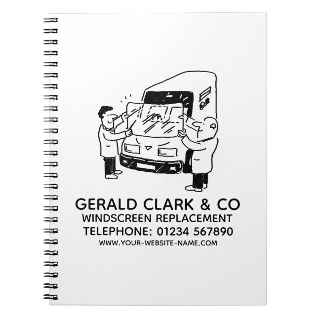 Windscreen Replacement & Repairs Notebook (Front)