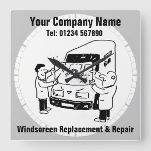 Windshield Repairs & Windscreen Replacement Square Wall Clock