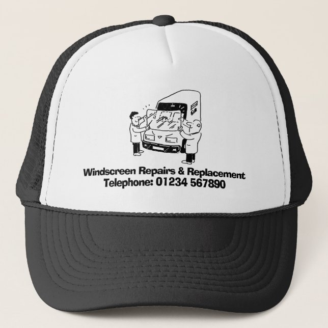 Windshield Repairs & Windscreen Replacement Trucker Hat (Front)