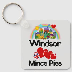 Windsor, Berkshire Loves Mince Pies Key Ring