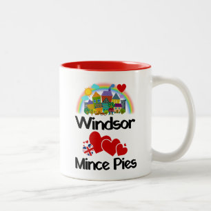 Windsor, Berkshire UK Loves Mince Pies Two-Tone Coffee Mug
