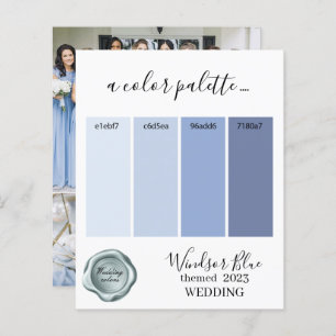 Windsor Blue Wedding colours Palette Card 2023