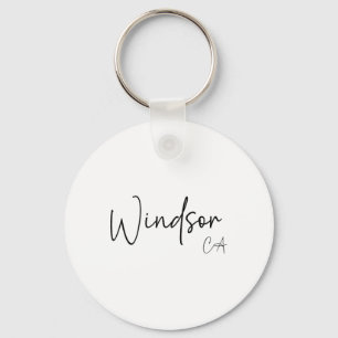 Windsor California Ca Retro Key Ring