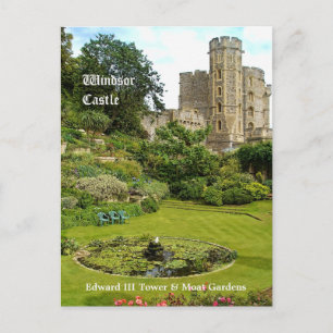 Windsor Castle - Edward III Tower & Moat Garden Postcard
