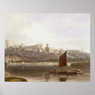 Windsor Castle from the River Meadow on the Thames Poster