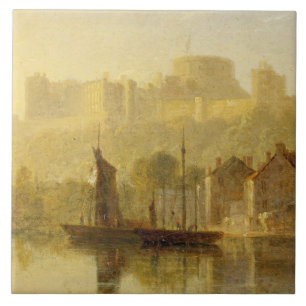 Windsor Castle from the Thames (oil on millboard) Ceramic Tile