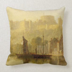 Windsor Castle from the Thames (oil on millboard) Cushion