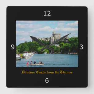 Windsor Castle from the Thames Square Wall Clock