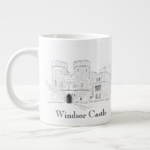 Windsor Castle Iconic Landmark Illustration Large Coffee Mug