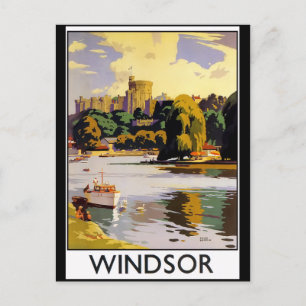 Windsor Castle Vintage Travel Poster Postcard