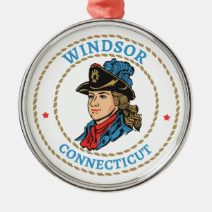 Windsor Connecticut Colonial Metal Ornament