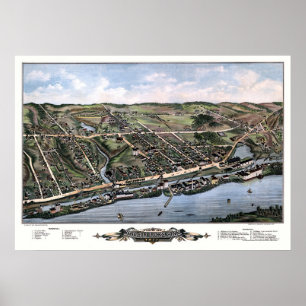 Windsor Locks, CT Panoramic Map - 1877 Poster