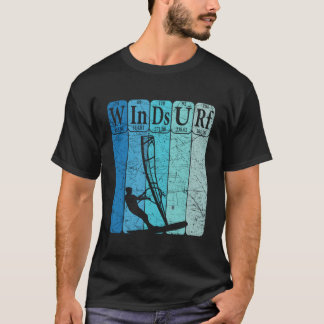 Windsurf Periodic Table Elements Windsurfing Retro T-Shirt