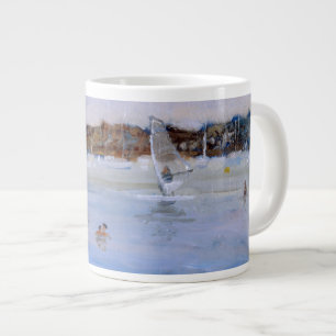 Windsurfer and Bathers Large Coffee Mug