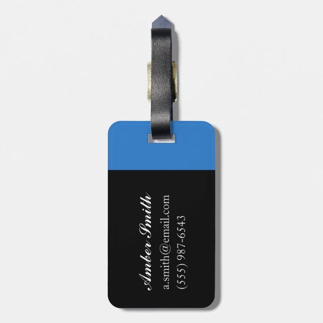 Windsurfer and Bathers Luggage Tag (Back Vertical)