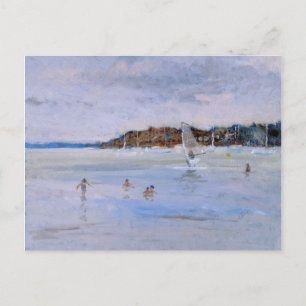 Windsurfer and Bathers Postcard