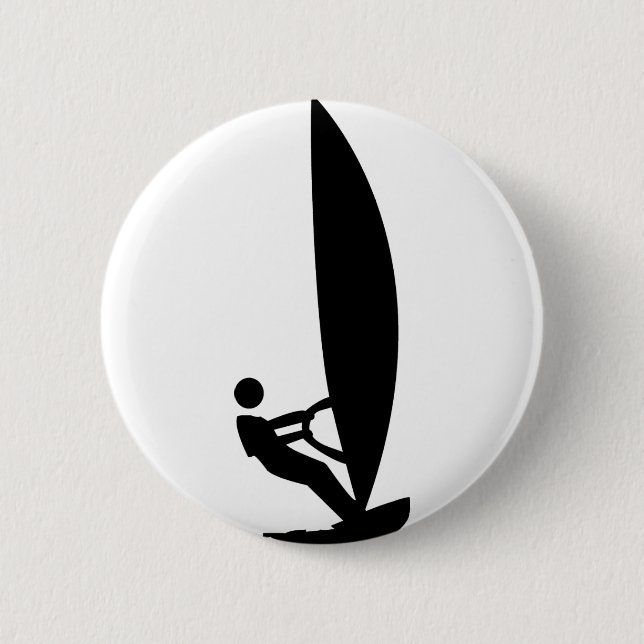 windsurfer icon 6 cm round badge (Front)