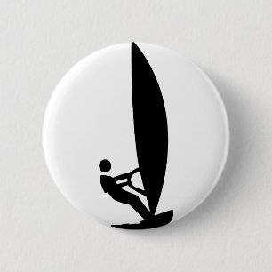 windsurfer icon 6 cm round badge
