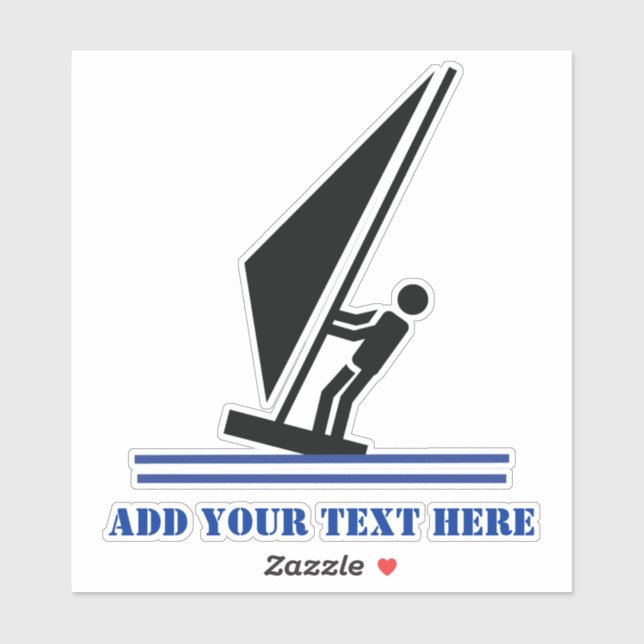 Windsurfer on board black and blue windsurfing (Sheet)