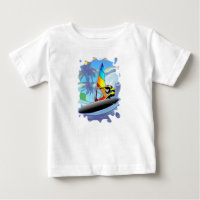 WindSurfer on Ocean Waves Baby T-Shirt