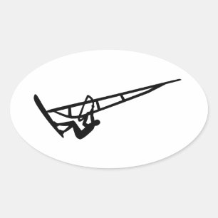 Windsurfer Oval Sticker