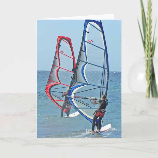 Windsurfer Trio  Greeting Cards (Front)
