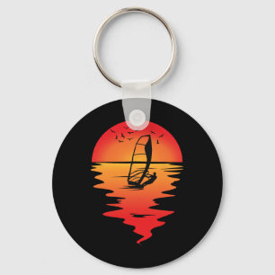 Windsurfer Vintage Romantic Sunrise Sunset Neck Si Key Ring