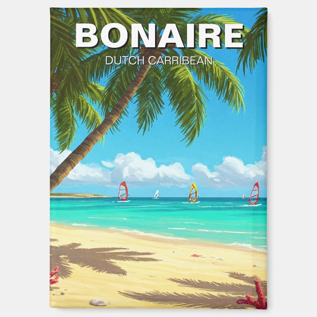 Windsurfers in Bonaire Dutch Caribbean Magnet (Front)
