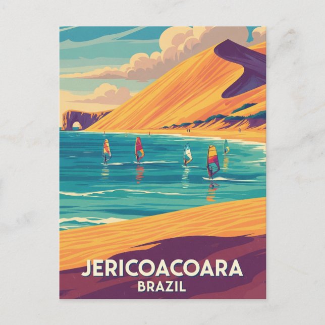 Windsurfers in Jericoacoara Brazil Travel Postcard (Front)